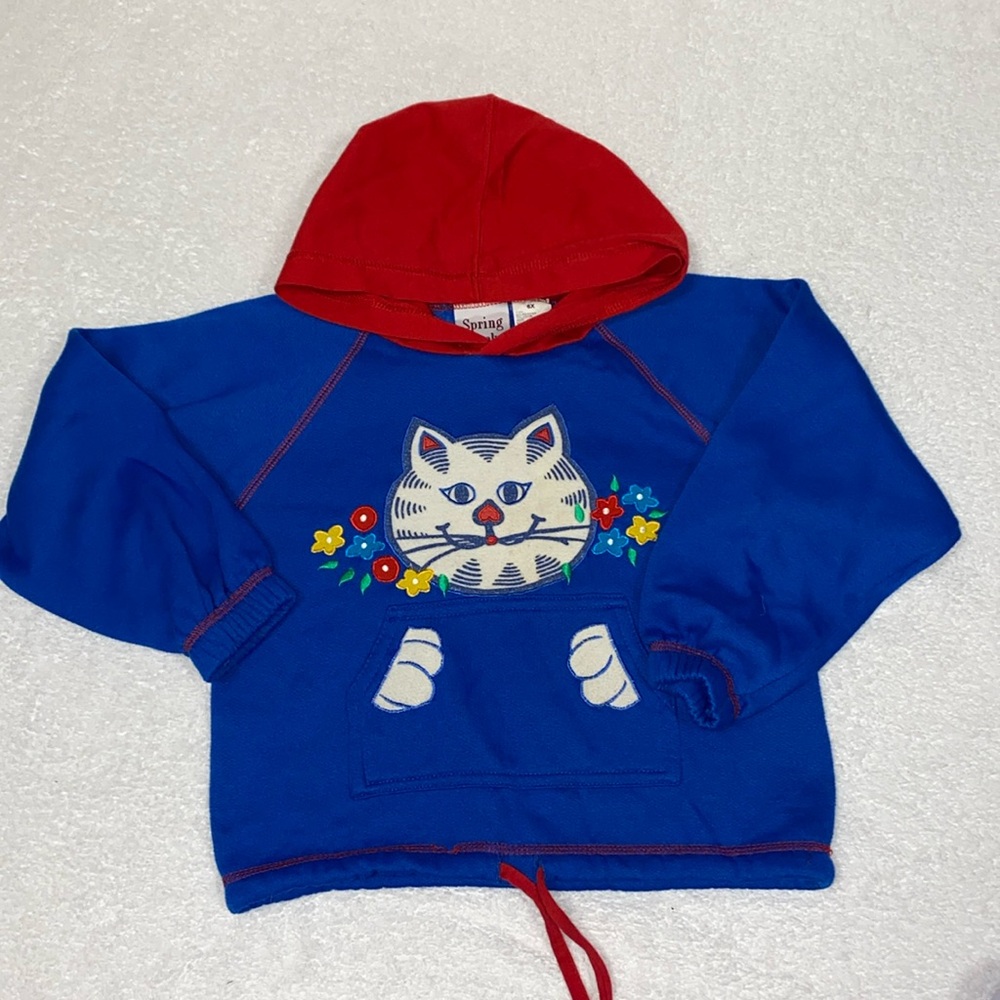 Vintage spring creek kitty cat flower hoodie size 6x